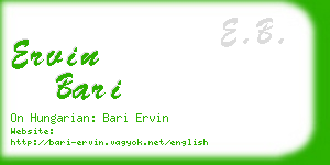 ervin bari business card